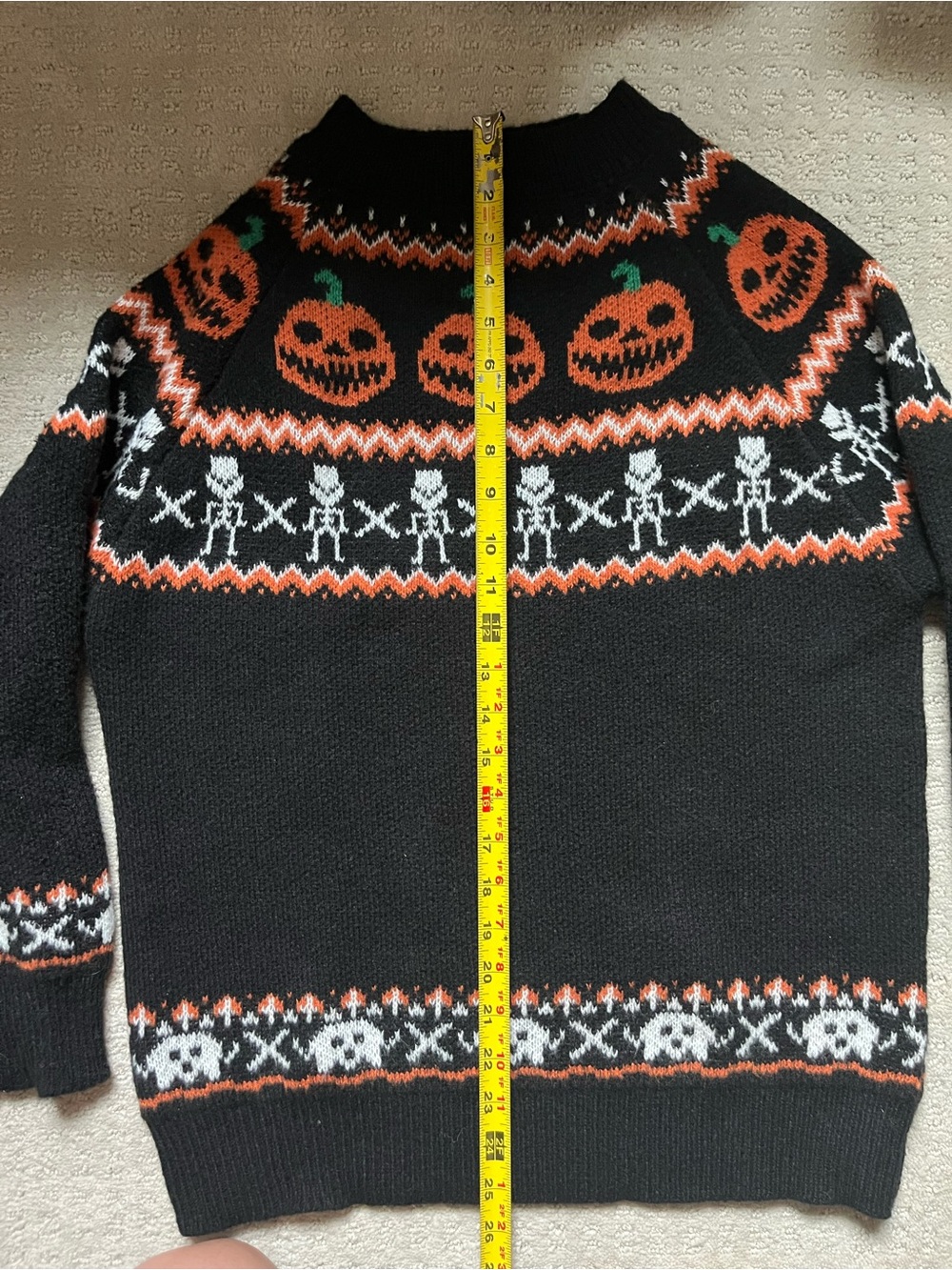 Women's Black Halloween Pumpkin Crewneck Sweater - Picture 12 of 13